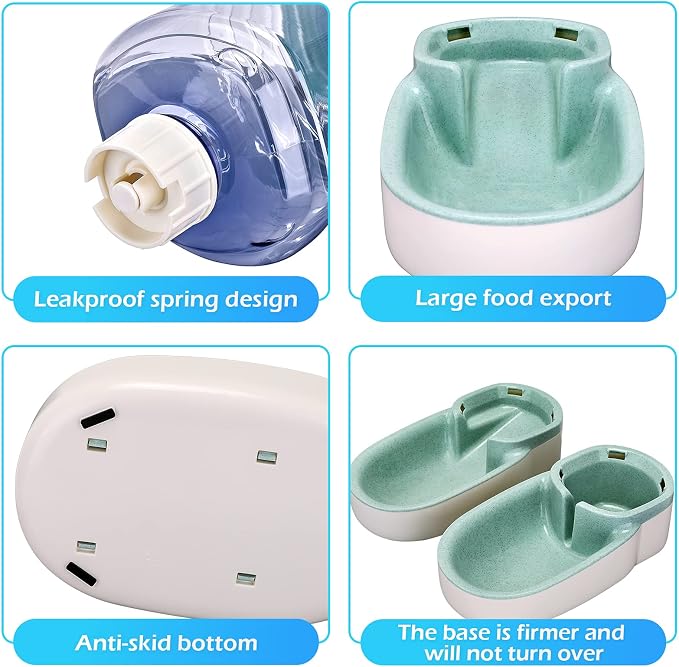 Automatic Dog Cat Feeder and Water Dispenser Gravity Food Feeder and Waterer Set - Image 5