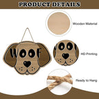 Cute Dog Front Door Sign, Farmhouse Wood Door Hanger Outdoor Outside Porch - Image 3