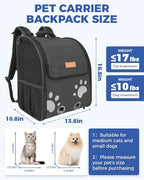 Cat Carrier Backpacks for Kitty Small Dog up to 15 lbs, Lightweight and - Image 2