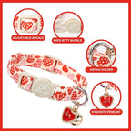 Cat Collar, Sweet Heart Kitten Collars Pink Hearts - Image 3