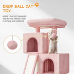 34'' Small Cat Tree with 2 Condos, Sisal Scratching Posts & Board, Sturdy Light - Image 7