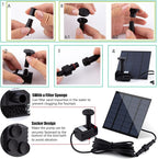 Solar Fountain Pump Kit with Separate Solar Panel, 1.8 W Upgraded Solar Water - Image 6