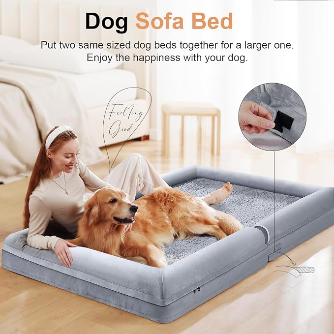 Large Dog Bed Orthopedic Washable: Beds Bolster XL Bed Big XLarge Dogs Memory - Image 3