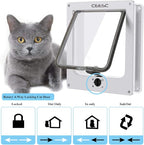 CEESC Large Cat Door for Interior/Exterior Door, Weatherproof, Rotary 4 Way - Image 3