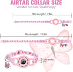 BINGPET AirTag Cat Collar with Bells, Upgraded Safety Elastic Cat Collar with - Image 5