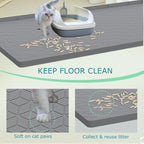 Cat Litter Mat for Litter Box, Silicone Large Cat Litter Trapping Mat - Image 2