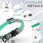 Cat Collar Breakaway with QR Code Name Tag, Reflective Kitten Collars with Bell - Image 7