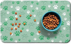 Dog Food Mat, Absorbent Water Bowl Mats Cat Pet Feeding Placemats Green 24 * 32 by Zoeeya