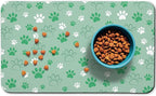 Dog Food Mat, Absorbent Water Bowl Mats Cat Pet Feeding Placemats Green 17 * 30 by Zoeeya