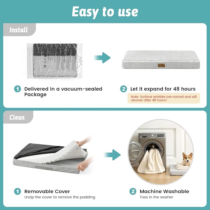 Dog Bed for Extra Large Dogs, Rectangular XL Orthopedic Dog Beds, Foam - Image 7