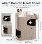 Made4Pets Cat House for Indoor Use, 2-Storey Cube Bed Cave, Covered Hideaway - Image 8