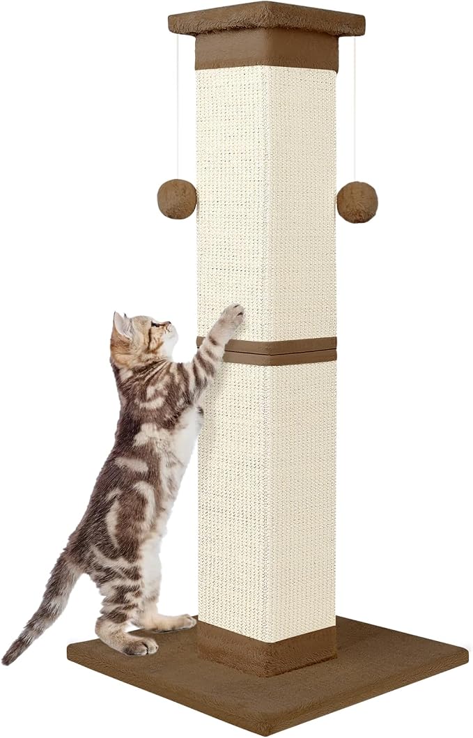 Cat Scratching Post 33 Inch Nature Sisal Cat Scratch Post by SOCATER