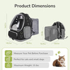 Cat Backpack Carrier for Large Cats, Expandable Cat Bubble Backpack, Dog - Image 2