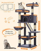 Taoqimiao Cat Tree 57.5-Inch, Cat Tower - Image 2