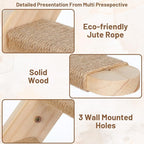 2 Pack 4 Steps Cat Wall Shelves, Wood Wall Mounted Stairs - Image 3