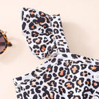Toddler Baby Girls Summer Clothes Outfits Ruffled Sleeve Dinosaur Shirt Leopard - Image 3