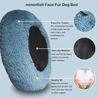 Calming Donut Dogs Beds for Small Dogs Washable, 23inch Plush Round Pet Bed for - Image 2