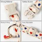 DOGWONG Valentine's Dog Collar-Hearts Print Dog Collar - Image 3