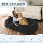 Human Dog Bed, Washable Faux Fur Pet Bed - Image 2