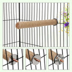 Hypeety Bird Perch Stand Natural Wood Parrot Hemp Rope Perch Birdcage - Image 4