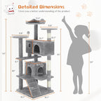 Sweetcrispy 54 Inch Cat Tree Tower, Indoor Cat Condo - Image 3
