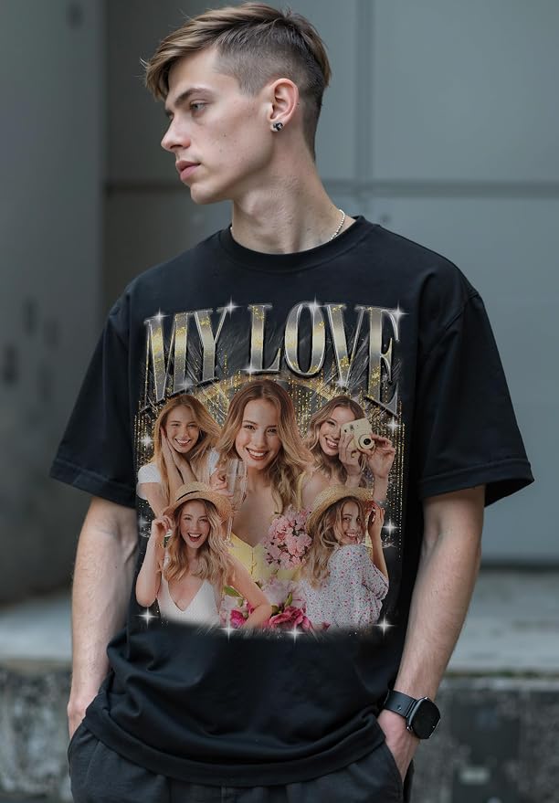 Custom Bootleg Rap Shirt with Photo Text, Vintage Custom Picture Shirt - Image 7