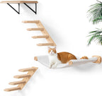 Cat Wall Hammock Set of 4 – 1 Floating Fabric Hammock, 2 Ladders by PELUOMOZ