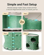 DownyPaws Cat House for Indoor Cats, 2-Storey Foldable Cat Bed Cave, Felt Cats - Image 8
