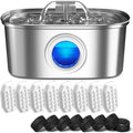 Cat Water Fountain Stainless Steel: 108oz/3.2L Automatic Pet Water Fountain by Rellaty