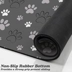 Dog Food Mat, Absorbent Water Bowl Mats Cat Pet Feeding Placemats Dark Gray 17 - Image 3