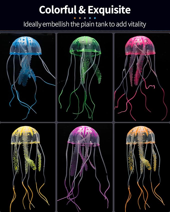 Uniclife 6 Pcs Glowing Jellyfish Ornament Decoration - Image 6