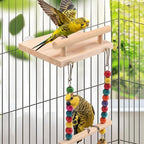 Natural Wood Bird Perch Swing - Image 7