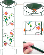 HONGLAND Metal Bird Bath with Trellis, Decorative Bird Feeder Station with - Image 8