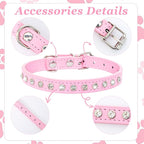 Small Dog Collars Bling Puppy Collars Diamond Pet Collars PU Leather Sparkly - Image 3