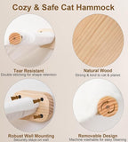 Cat Wall Shelves with 1 Floating Fabric Hammock, 2 Ladders with 4 Steps Each & - Image 4