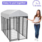 BestPet 8 x 4 x 6 Ft Dog Kennel Outdoor Dog Pen Playpen House Heavy Duty Dog - Image 6