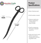 Mandala Crafts Extra Long Black Stainless Steel Curved Aquarium Scissors - Image 3