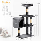 BestPet | 36" Cat Tree Tower | Light Gray | Sturdy Multi-Level Cat Tree - Image 8