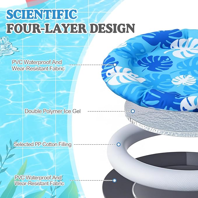 Pet Cooling Mat for Cats and Small Dogs, 20.1'' x 20.1'' Thickened Round Blue - Image 4