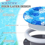 Pet Cooling Mat for Cats and Small Dogs, 20.1'' x 20.1'' Thickened Round Blue - Image 4