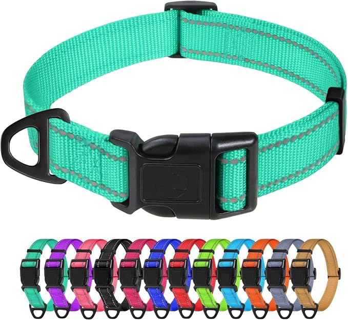 TagME Reflective Nylon Dog Collars, Adjustable Classic Pet Collar by TagME
