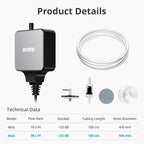 NICREW Nano Silent Aquarium Air Pump Black, Aquarium Aerator - Image 6