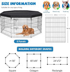 Dog Pen Pet Playpen Dog Fence Indoor Foldable Metal Wire Exercise Puppy Play - Image 2