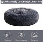 WNPETHOME Calming Dog Beds for Large Dogs, Anti-Anxiety Donut Pet Bed, Fluffy - Image 4