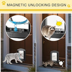 Cat Door for Interior Door and Exterior Door, 4 Way Locking Cat Door - Image 5