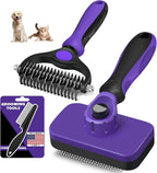 3PCS Self Cleaning Slicker Brush & Pet Grooming Rake & Flea Comb - Image 8