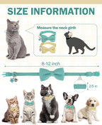 Cat Collar Breakaway with Bells, Soft Cotton Cat Bowtie Collar - Image 3