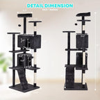 FDW | 70" Cat Tree Tower | Dark Gray | Multi-Level Indoor Activity Center - Image 7