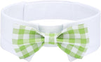 Segarty Dog Bow Tie for Neck Girths 12.6-15.7 inch, Adjustable Green Plaid by Segarty