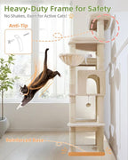 Taoqimiao 71 Inches Cat Tree for Large Cats 20lbs+, 3 Giant Perches, Widened - Image 8